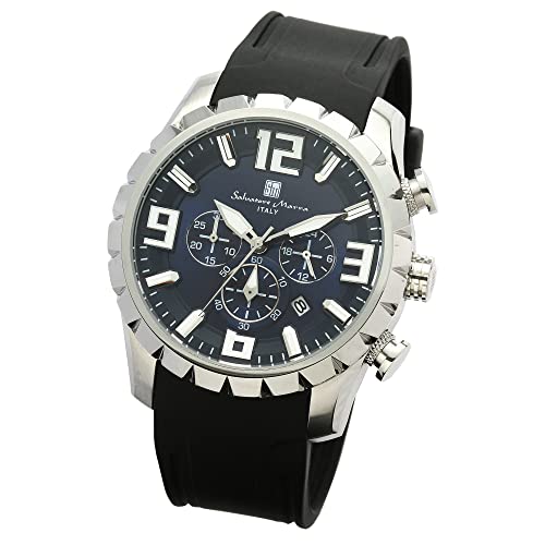 ［ Salvatore Marra(サルバトーレマーラ) ］ メンズ 腕時計 クロノグラフ ビジネス アナログ クォーツ ブルー BLBK クロス付き [並行輸入品]